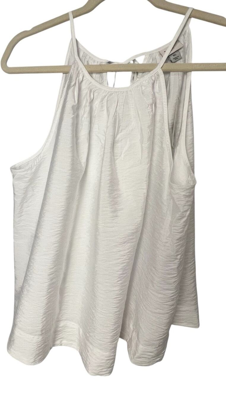 A New Day Women Classic Preppy Nautical Relaxed Halter Drapey Tank Top XL NWT